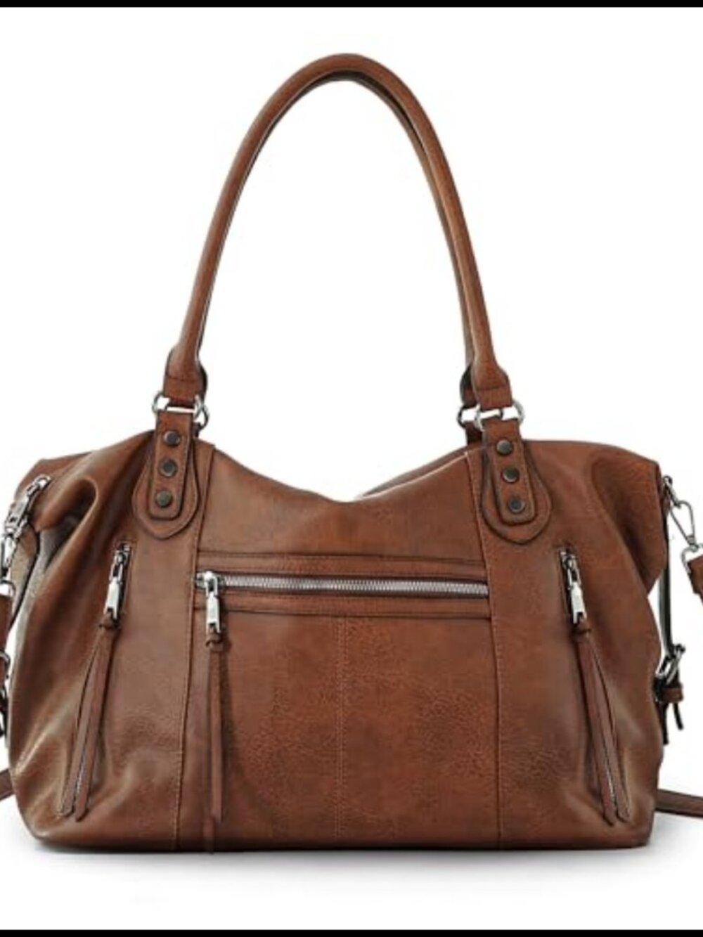 Soft Synthetic Leather Tote Crossbody Shoulder Bag Multi Pocket Hobo Satchel